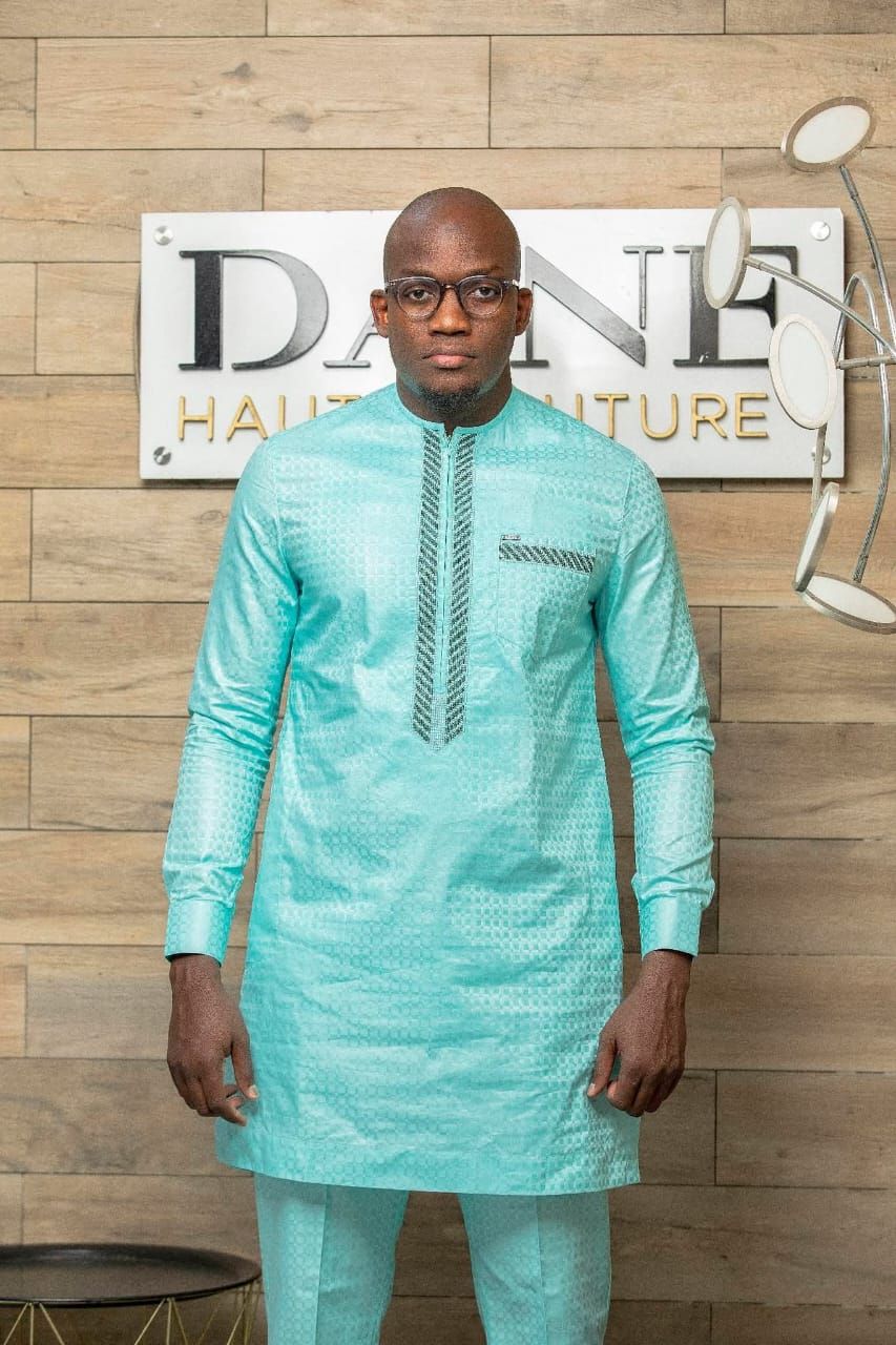 Kaftan turquoise brodé